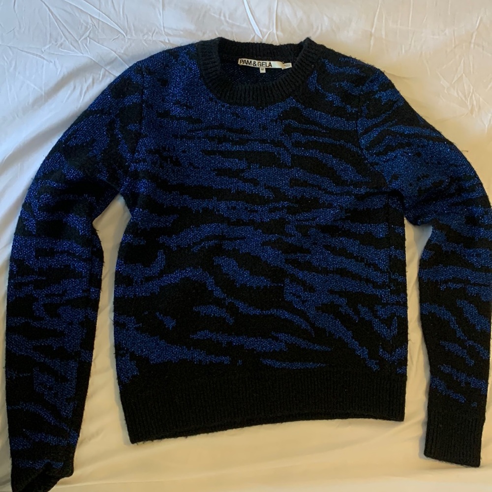 Pam and Gela sparkly zebra sweater great condition-runs small